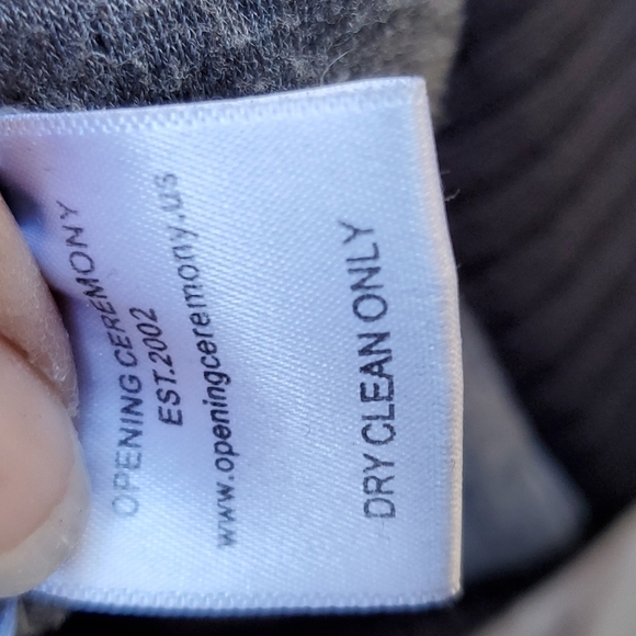 Opening Ceremony Black Fleece lined Bomber Jacket elbow patches Large - Picture 5 of 6